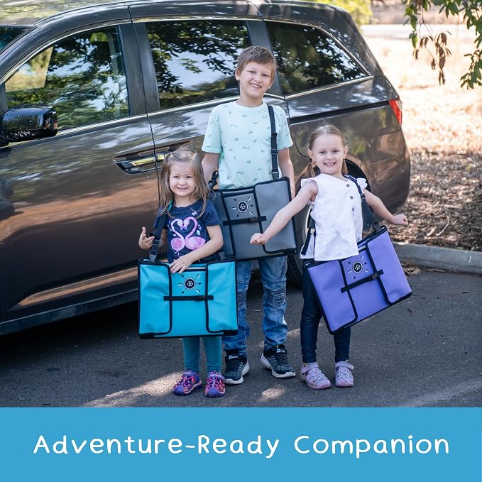 Kids Travel Tray for Car Seat- Purple- The Essential Travel Lap Desk - Image 7