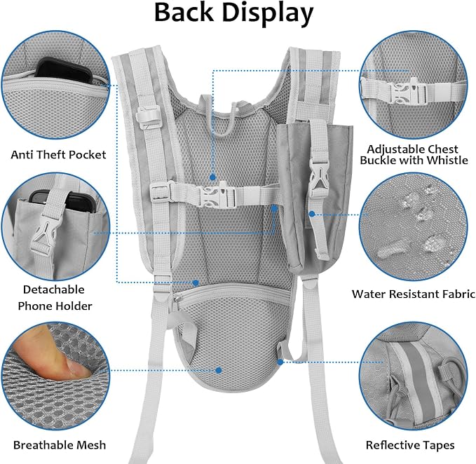 Lightweight Hydration Backpack 2L Water Bladder Pack - Image 5