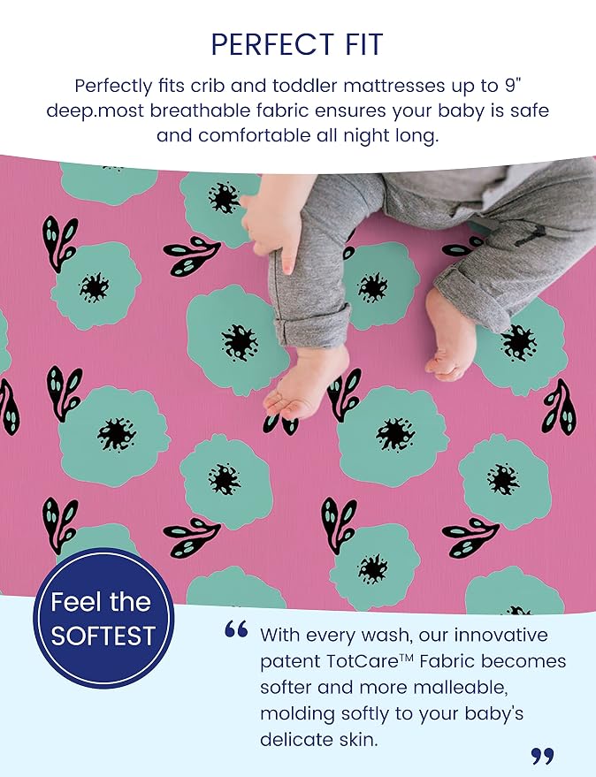 TotAha Premium Stretchy Crib Sheets-Hypoallergenic, Silky Comfort, Buttery Soft - Image 3