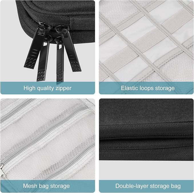 Electronic Accessories Organizer Carry Bag, Travel Cable Storage Case Portable - Image 2