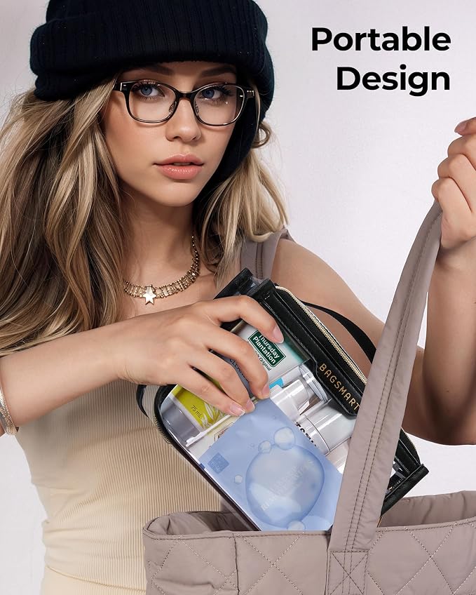 BAGSMART Clear Makeup Bag, TSA Approved Toiletry Bag, Makeup Cosmetic Pouch Bag - Image 7