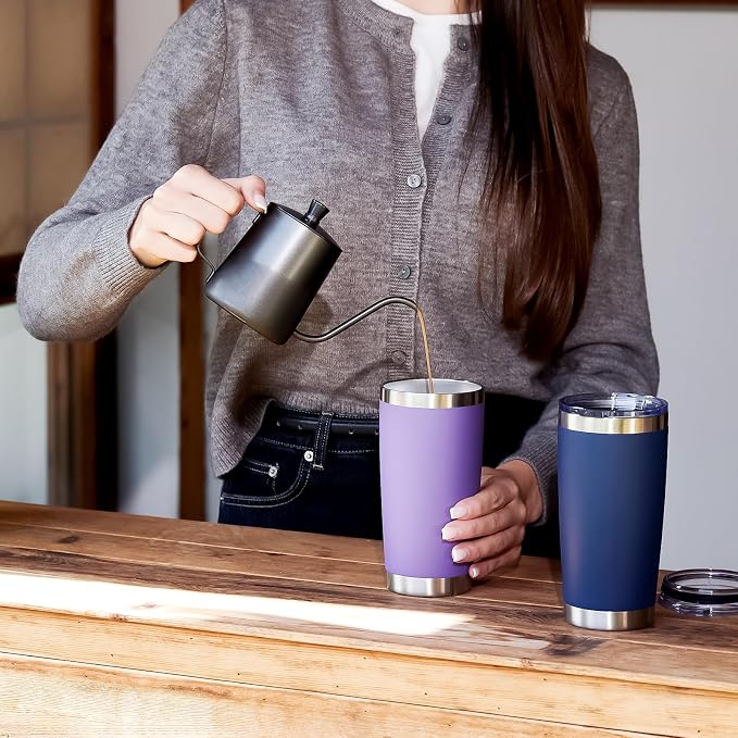 MEWAY 20oz Tumbler 4 Pack Double Wall Vacuum Insulated Travel Mug Bulk - Image 8