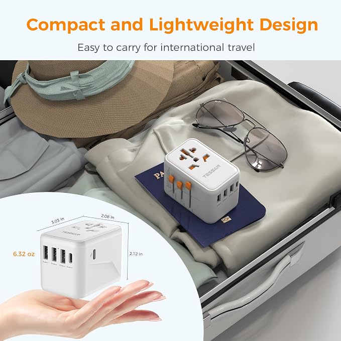TESSAN Universal Travel Adapter, 45W International Plug Adaptor - Image 7