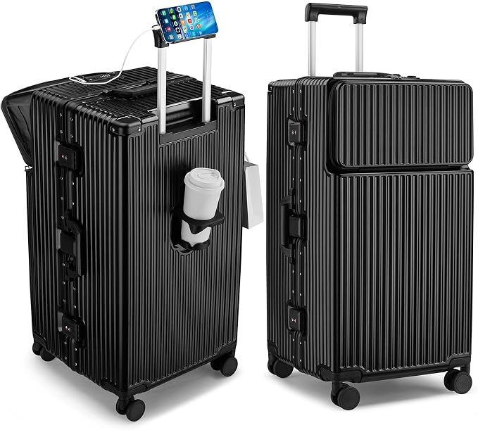 feilario 30in Super Large Captain Aluminum Frame Hardside Spinner Wheels Luggage by feilario