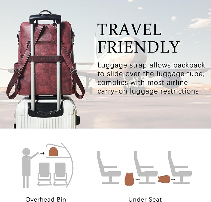 Shrrie Vegan Leather Laptop Backpack - Image 5
