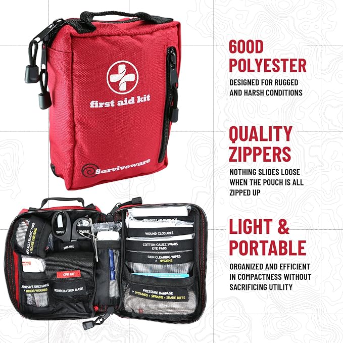 Surviveware 98 Pcs Comprehensive Premium Survival First Aid Kit - Image 3