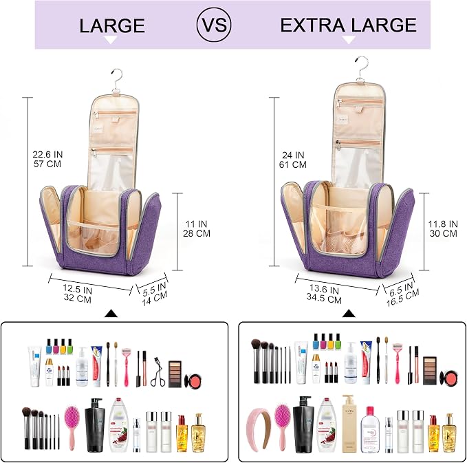 Extra Large Toiletry Bag for Women and Men, 6 Organizer Compartments, Holds - Image 8