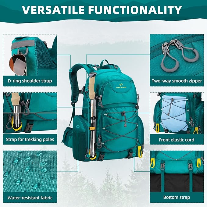 Maelstrom Hiking Backpack, 40L Waterproof Camping Backpack, Men Women Packable - Image 3