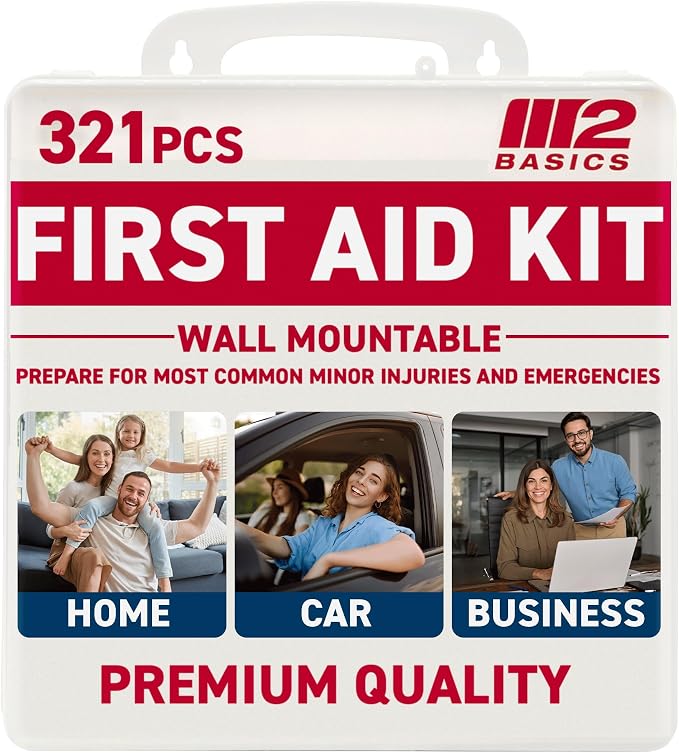 M2 BASICS Premium 321 Piece First Aid Kit by M2BASICS