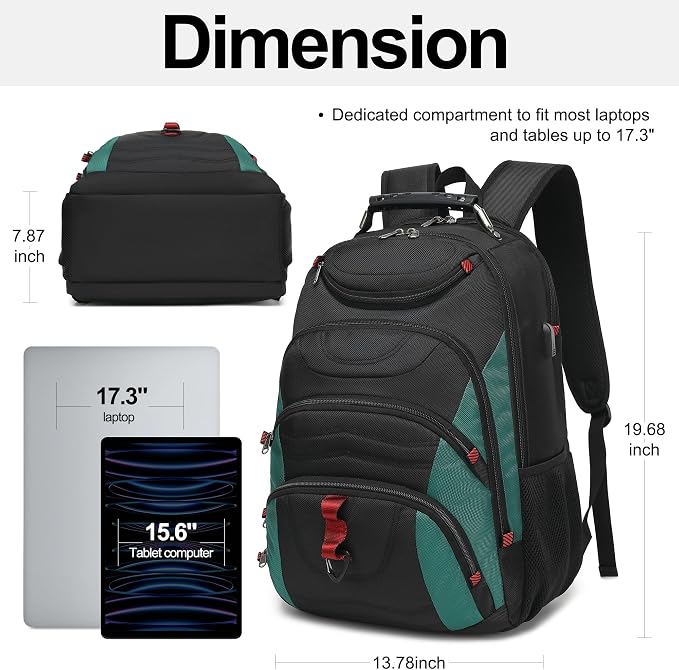 Boavan Laptop Backpack for men, 17.3 inch Laptop Bag - Image 2