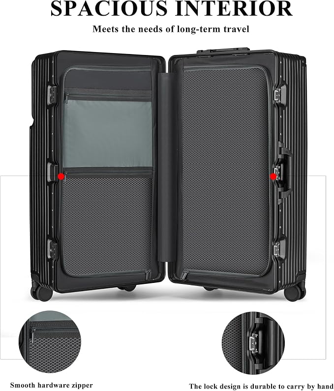 feilario 30in Super Large Captain Aluminum Frame Hardside Spinner Wheels Luggage - Image 5