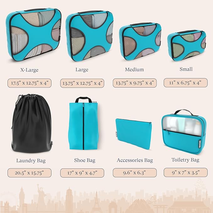 Shacke Premium 8 Packing Cubes Set - Image 4