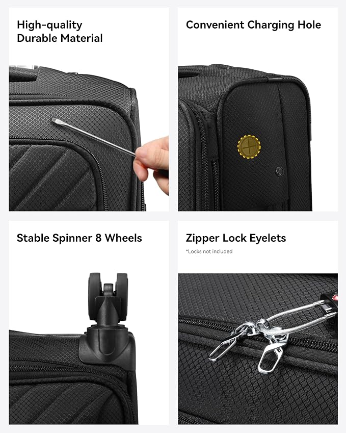 LUGGEX Carry On Luggage with Spinner Wheels - Image 3