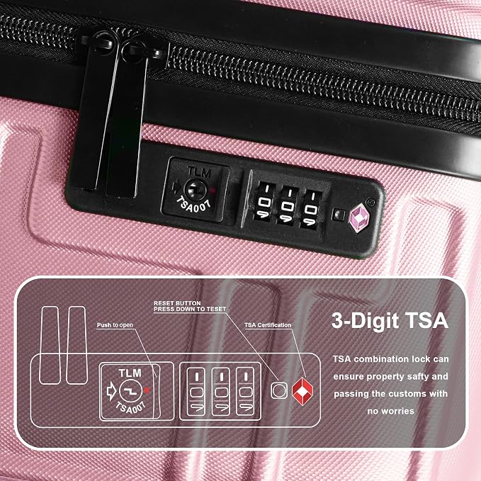 Luggage Sets 4 Piece, ABS PC Lightweight Suitcases - Image 3