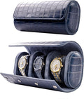 MR.OKAY 3 Watch Travel Case- Classic Leather Watch Case by MR.OKAY
