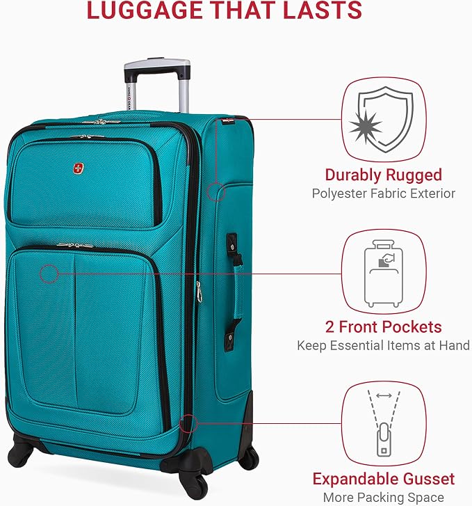 SwissGear Sion Softside Expandable Luggage, Checked-Large 29-Inch - Image 4