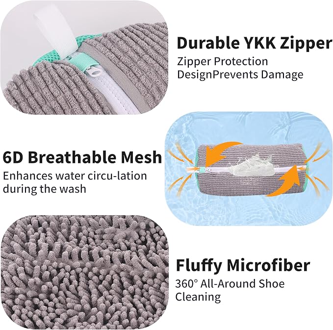 Shoe Washing Bag for Washing Machine, Laundry Shoe Bag for Washer and Dryer - Image 4