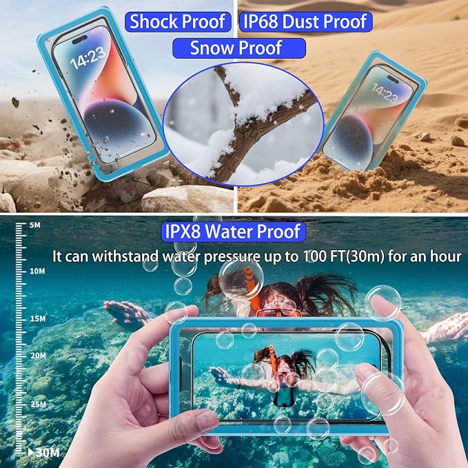 Waterproof Phone Pouch 7.5'', IPX8 Waterproof Floating Phone Case/Bag - Image 3