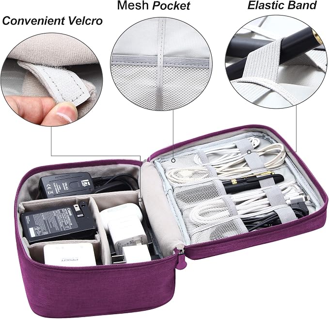 VOCUS Electronics Organizer Travel Cable Organizer Bag - Image 5