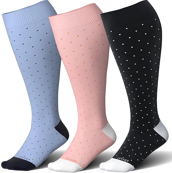 LEVSOX Wide Calf Compression Socks by Levsox