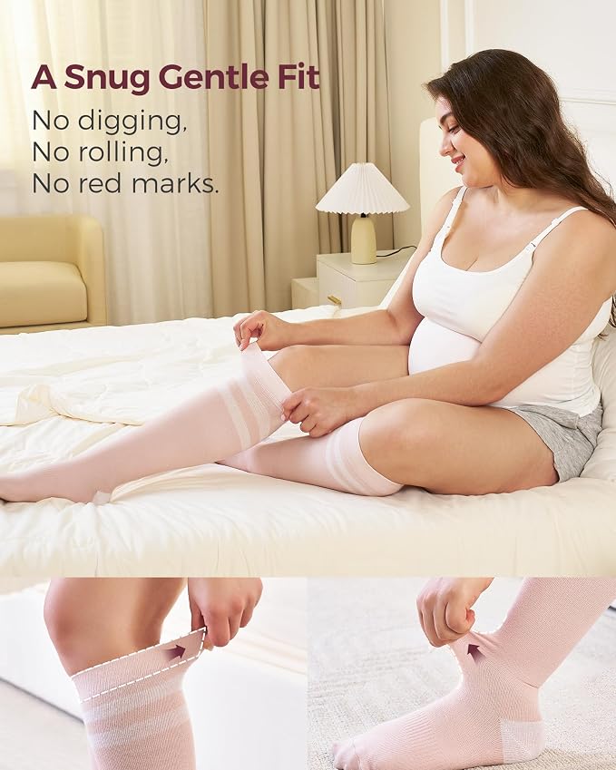 Momcozy Compression Socks for Women Wide Calf, 15-20mmHg Knee High Support - Image 3
