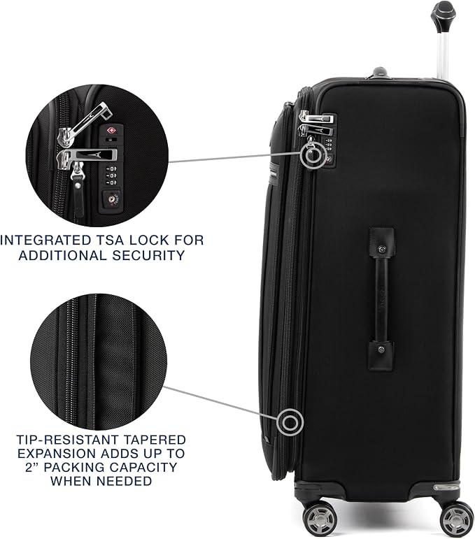 Travelpro Platinum Elite Softside Expandable Checked Luggage, 8 Wheel Spinner - Image 4