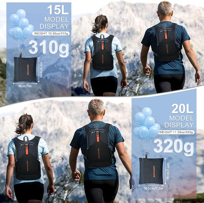 20L Small Hiking Backpack for Men Women Foldable Packable Back Pack Ultralight - Image 4