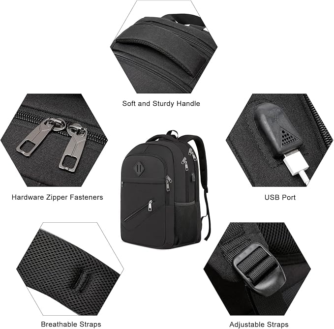 Backpack for Men and Women, School Backpacks for Teen Boys Girls, Water - Image 3