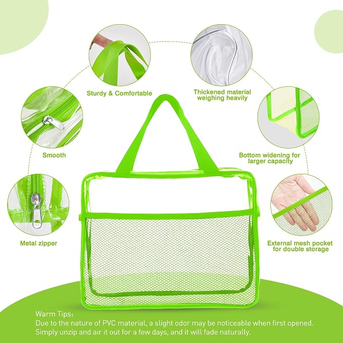 XEWEA Clear Travel Toiletry Bags, 3 Pack TSA Approved Transparent Makeup Bag - Image 3