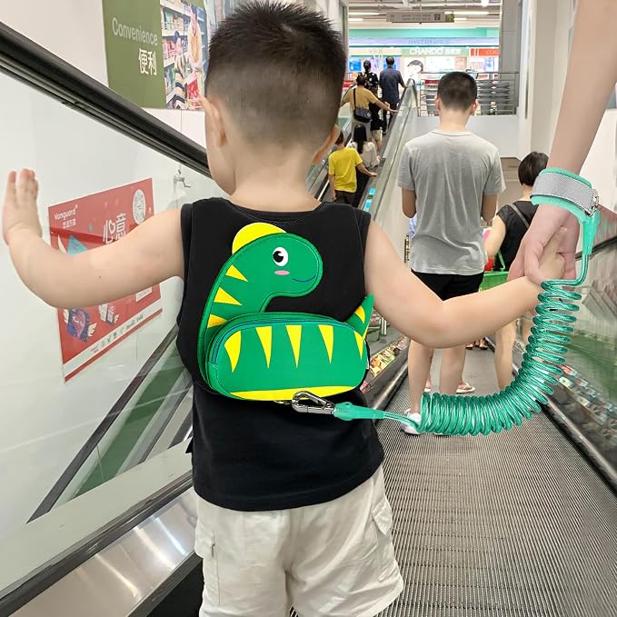 Accmor Toddler Harness Leash + Anti Lost Wrist Link, Cute Dinosaur Kids Harness - Image 9