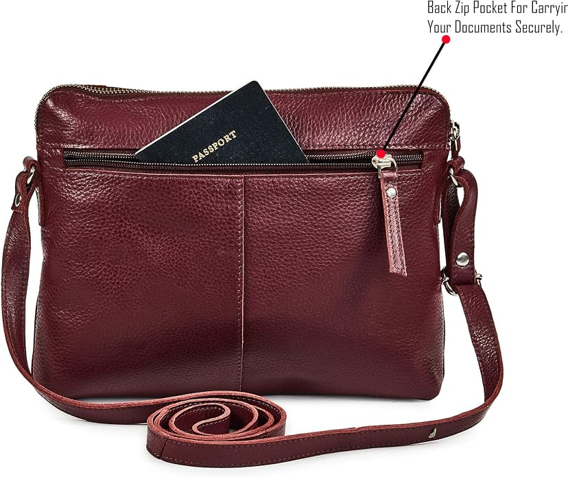 Wise Owl Accessories Small Soft Pebbled Real Leather Crossbody Handbags Purses - Image 4
