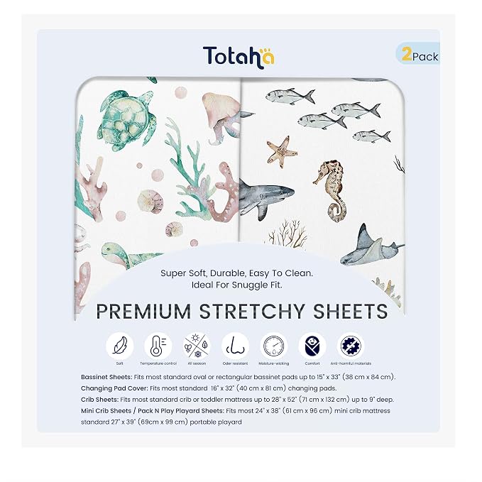 TotAha Crib Sheets for Boys Girls, Premium Soft Crib Mattress Fitted Sheet by TotAha%7CUnitedStates
