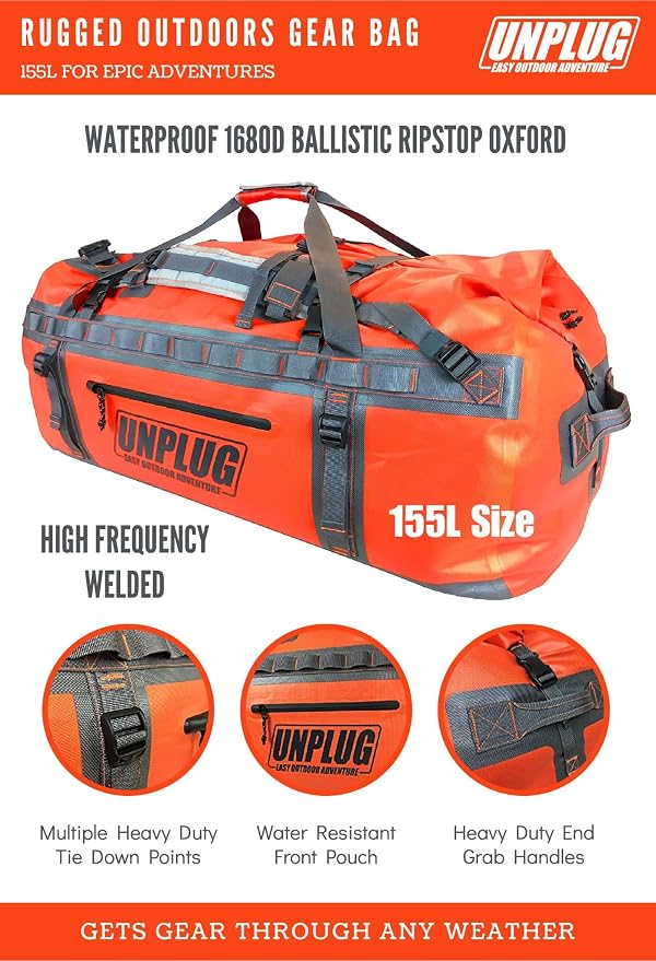 UNPLUG Ultimate Adventure Bag | 1680D Heavy Duty Waterproof Bag | Large Travel - Image 2