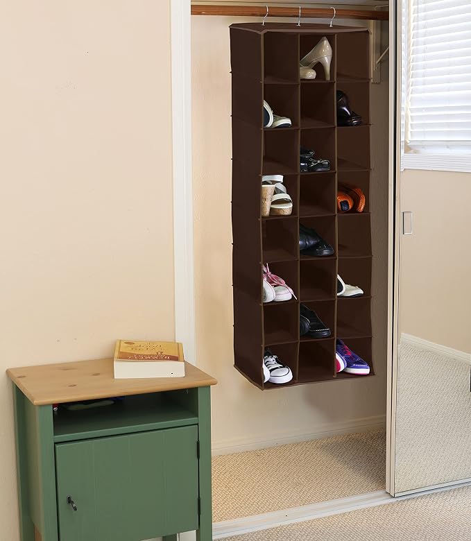 SIMPLE HOUSEWARE Hanging Closet Organizers 24 Section Shoe Shelves - Image 4