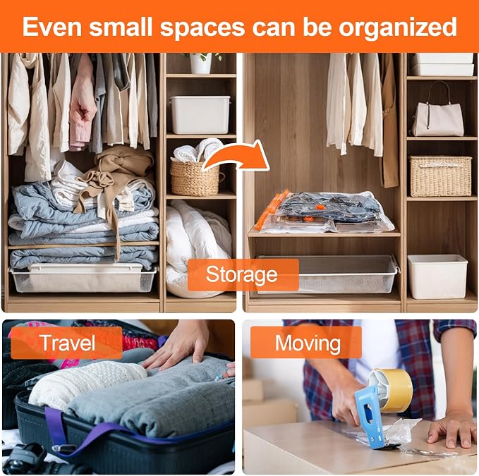 AGPTEK 12 Pack Vacuum Storage Bags Compression Storage Bags - Image 8