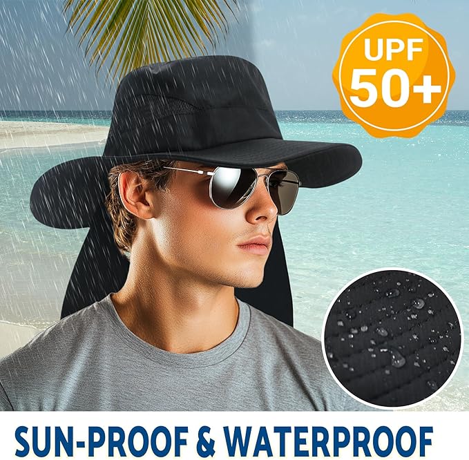 NPJY Sun Fishing Hats with Neck Flap - Image 4