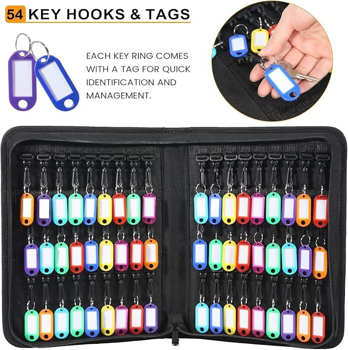 Portable Zippered Key Organizer, Waterproof Fireproof Key Case - Image 4