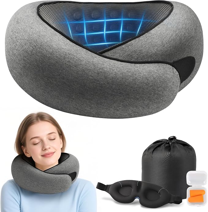 Advanced Memory Foam Neck Travel Pillow, Neck Pillow Airplane by PurrochLife