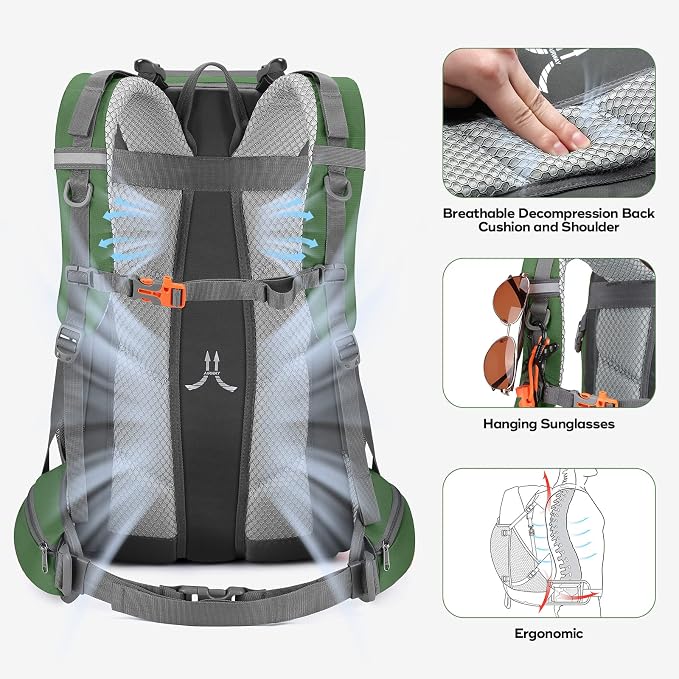 Maelstrom Hiking Backpack, Camping Backpack, 40L Waterproof Hiking Daypack - Image 5