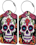 Skull Flower Diamond Art Luggage Tags by Unknown