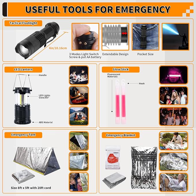 Survival Kit, Gifts for Men Women Teen Boys, Emergency Kit - Image 4