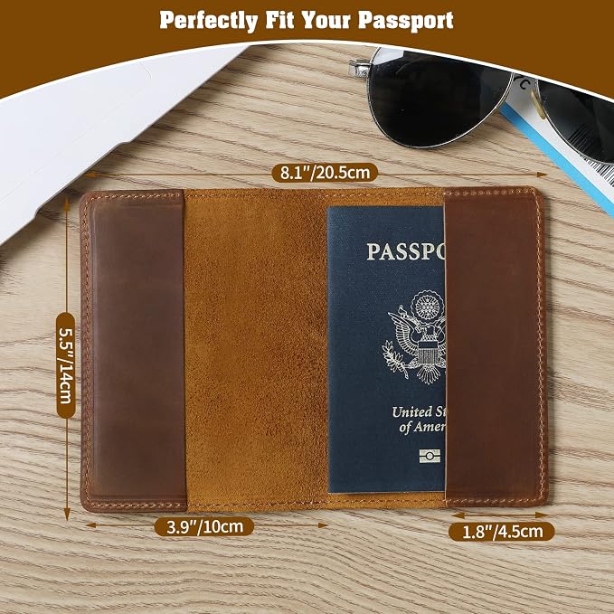 Jack&Chris Leather Passport Holder, Passport Travel Wallet Cover Case - Image 2