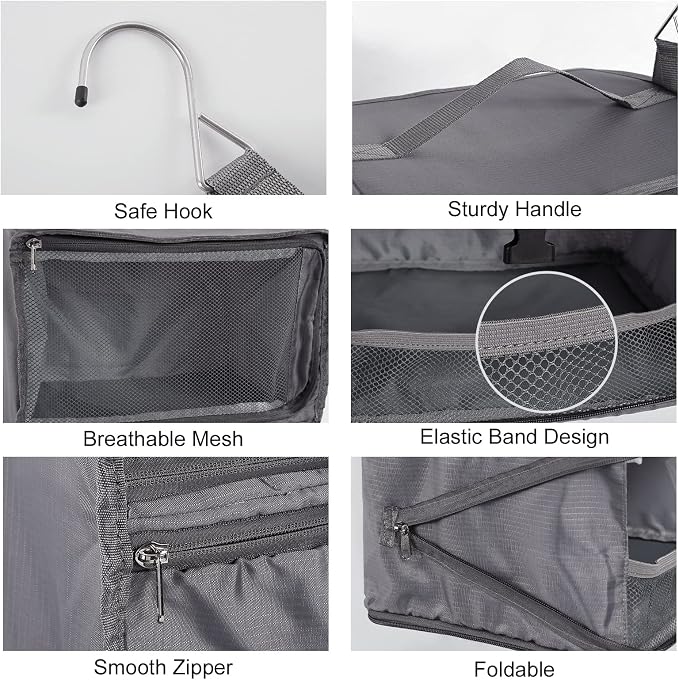 TABITORA Travel Portable Hanging Shelves Closet Organizer Packing Luggage - Image 6