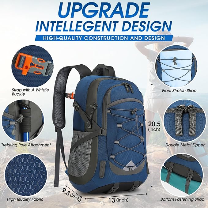 IGOLUMON Hiking Backpack 40L Packable Lightweight Camping Backpack Men Women - Image 5