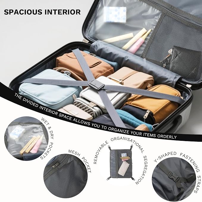 20 inch Carry On Luggage Expandable Top Opening/Clamshell Opening, TSA Approved - Image 7