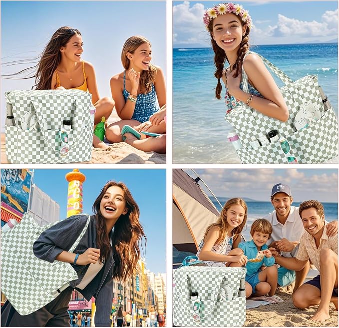 LEDAOU Beach Bag Waterproof Sandproof Women Tote Bag Pool Bag - Image 7