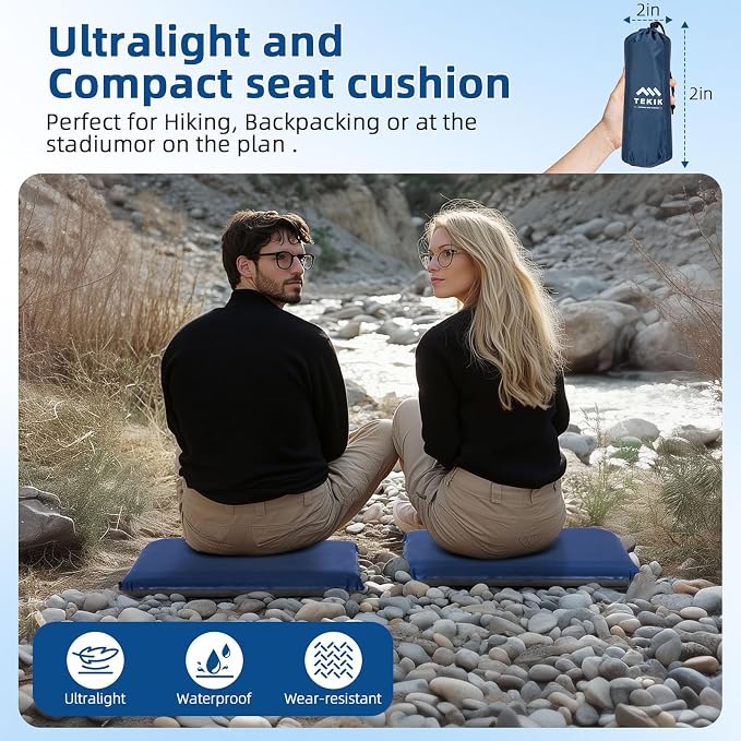 Inflatable Seat Cushion, Lightweight Self-Inflating Memory Foam Seat Cushion - Image 6