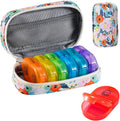 Serfeymi Weekly Travel Pill Organizer 2 Times A Day AM PM Upgraded Rainbow Pill by Serfeymi