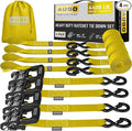 AUGO Heavy Duty Ratchet Straps & Soft Loops – Pack of 4 Extra Strong 1.5” by by AUGO