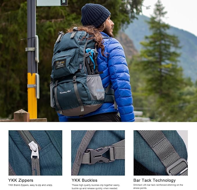 MOUNTAINTOP 40L Hiking Backpack Lightweight Travel Backpack - Image 6
